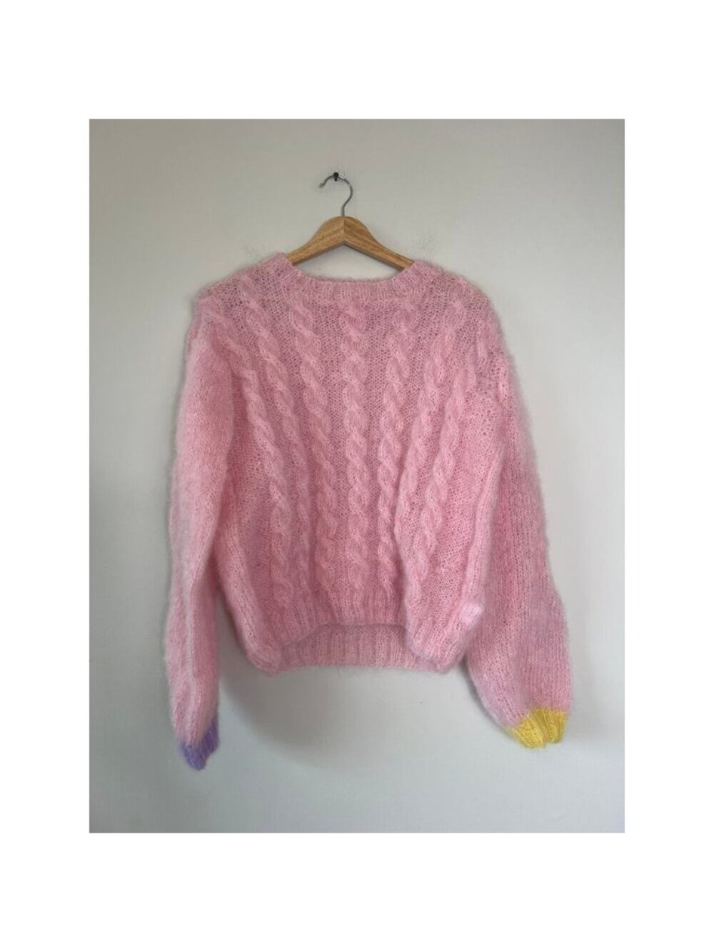 NEW Rose Carmine Handmade Knit My Beautiful Sweater Torsades Pink Size: 1 - Picture 2 of 7